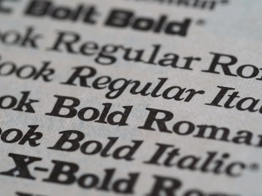 Letters, at close range photographic reference